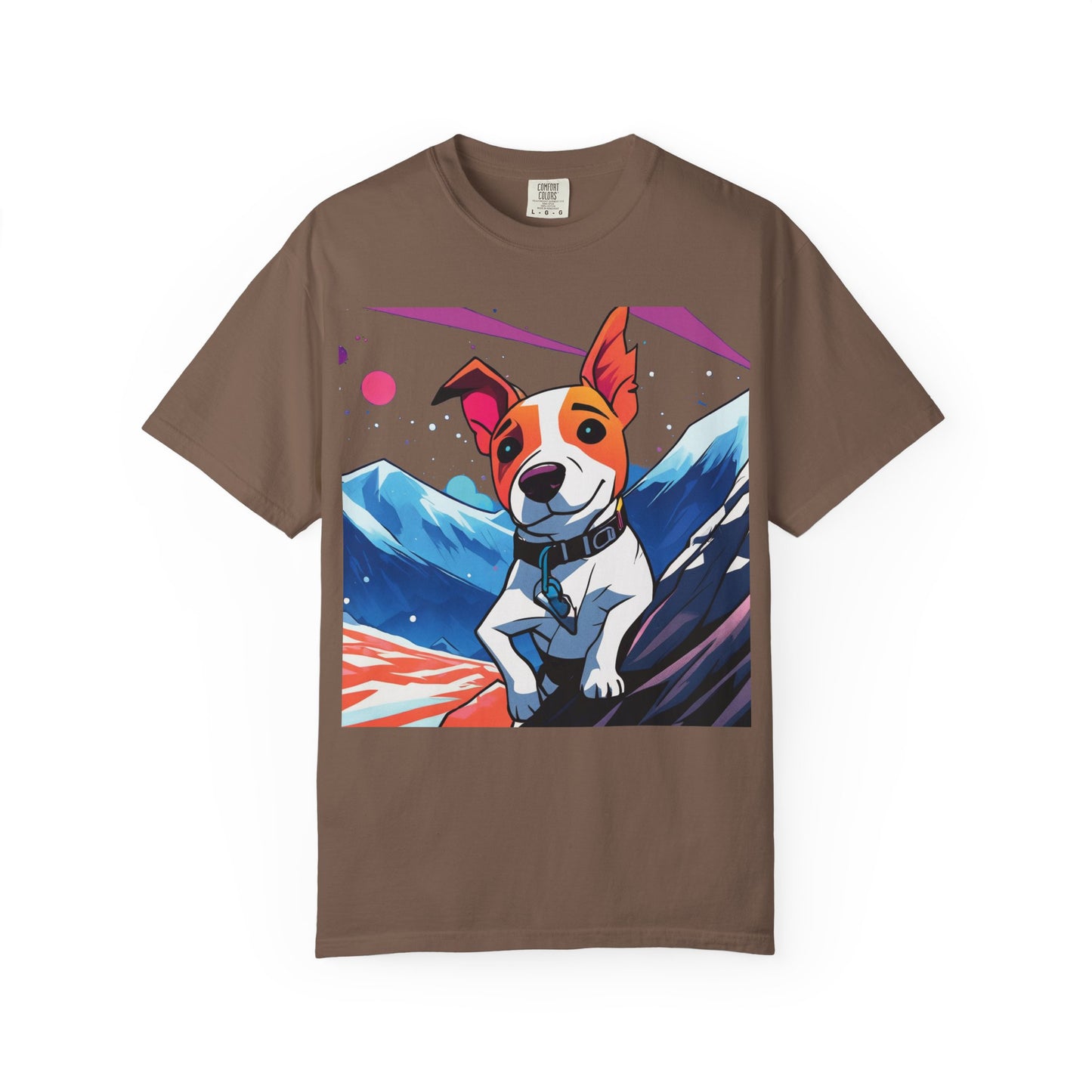 Jack Russell Adventure Tee — Colorful Mountain Dog Graphic T-Shirt