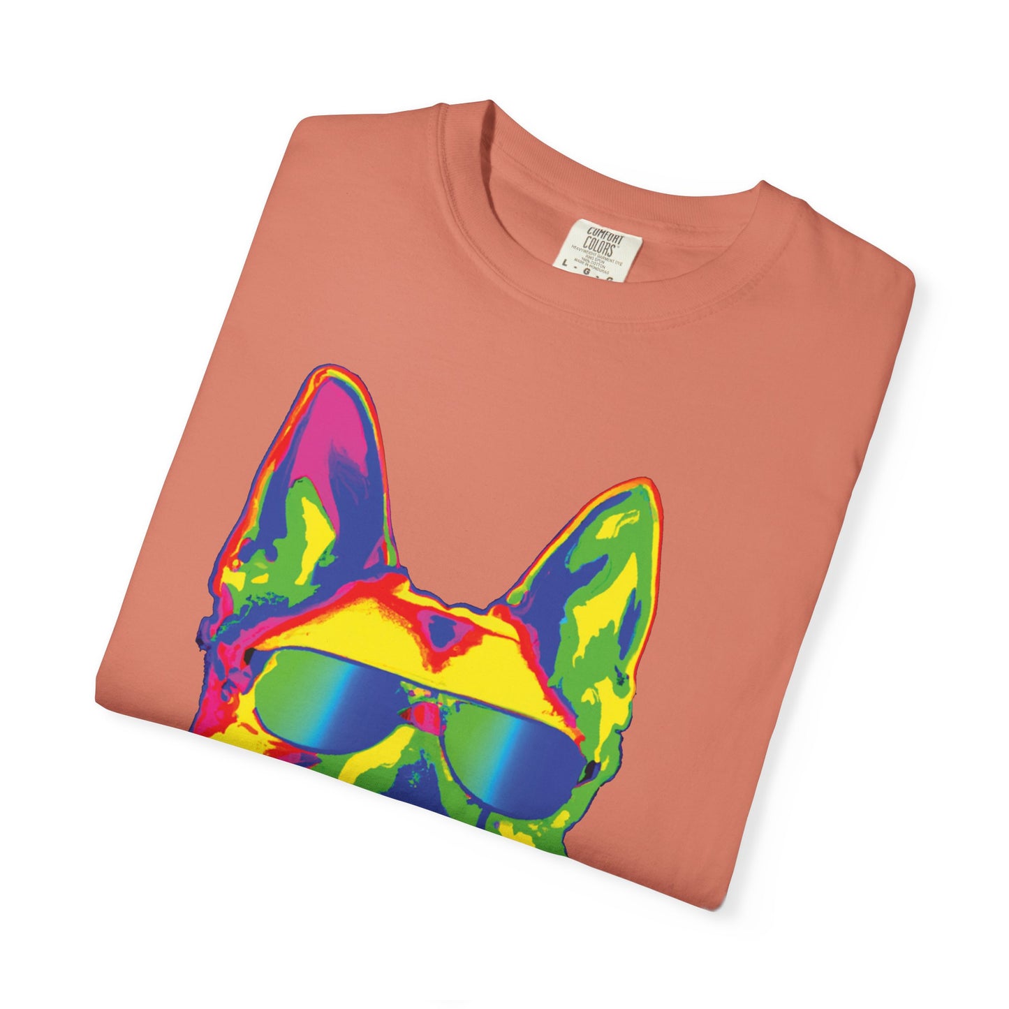 Retro Neon German Shepherd Tee — Cool Sunglasses Dog Graphic T-Shirt