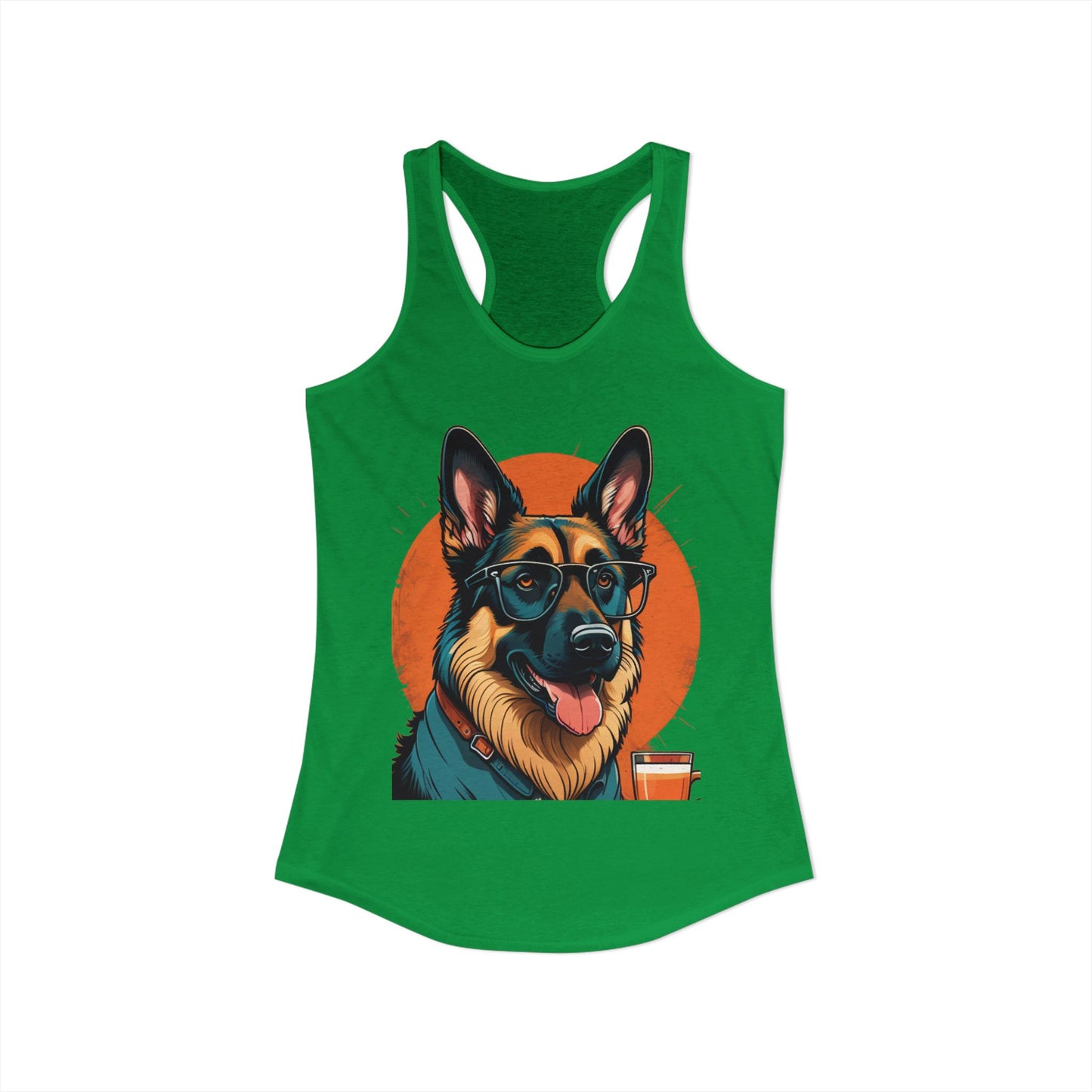 German Shepherd Coffee Love Racerback Tank