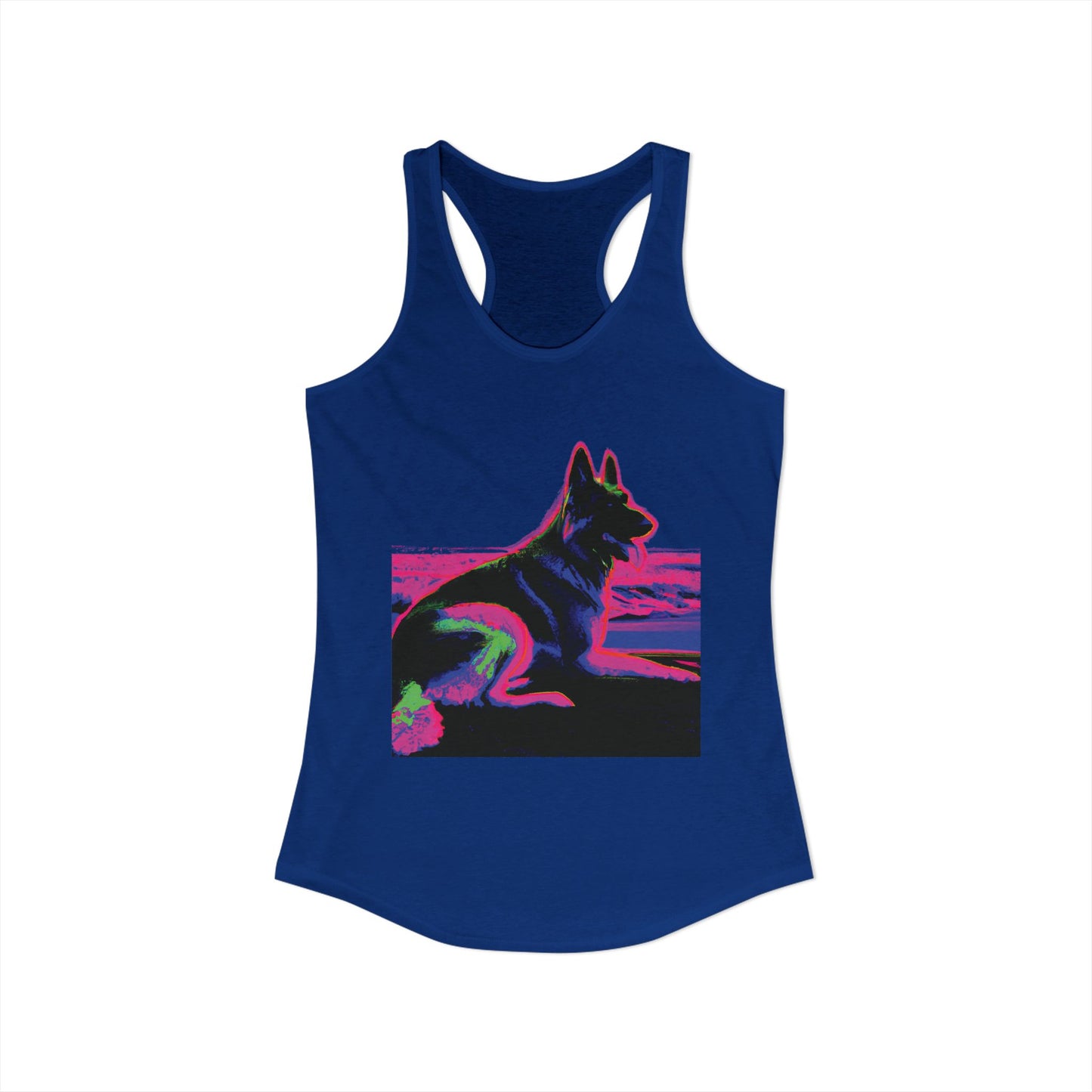 German Shepherd Beach Tank — Women's Racerback "80" Design