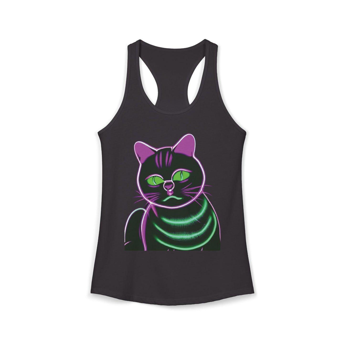Fat Neon Kitty Racerback Tank