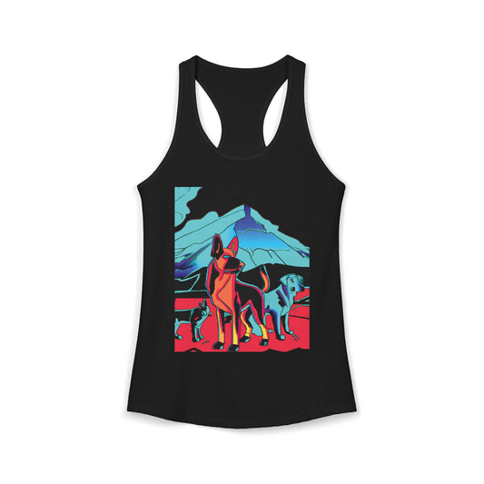 German Shepherd Volcano Pack Racerback Tank