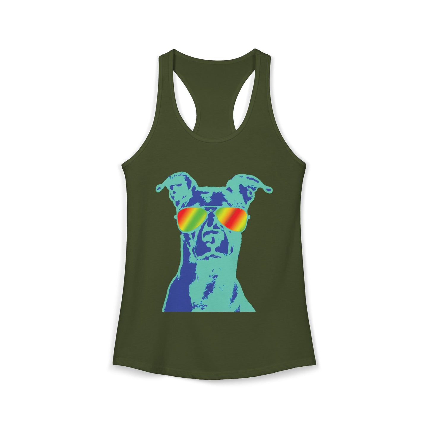 Vizsla Summer Tank — 'Summer Vizsla' Dog Sunglasses Racerback Tank