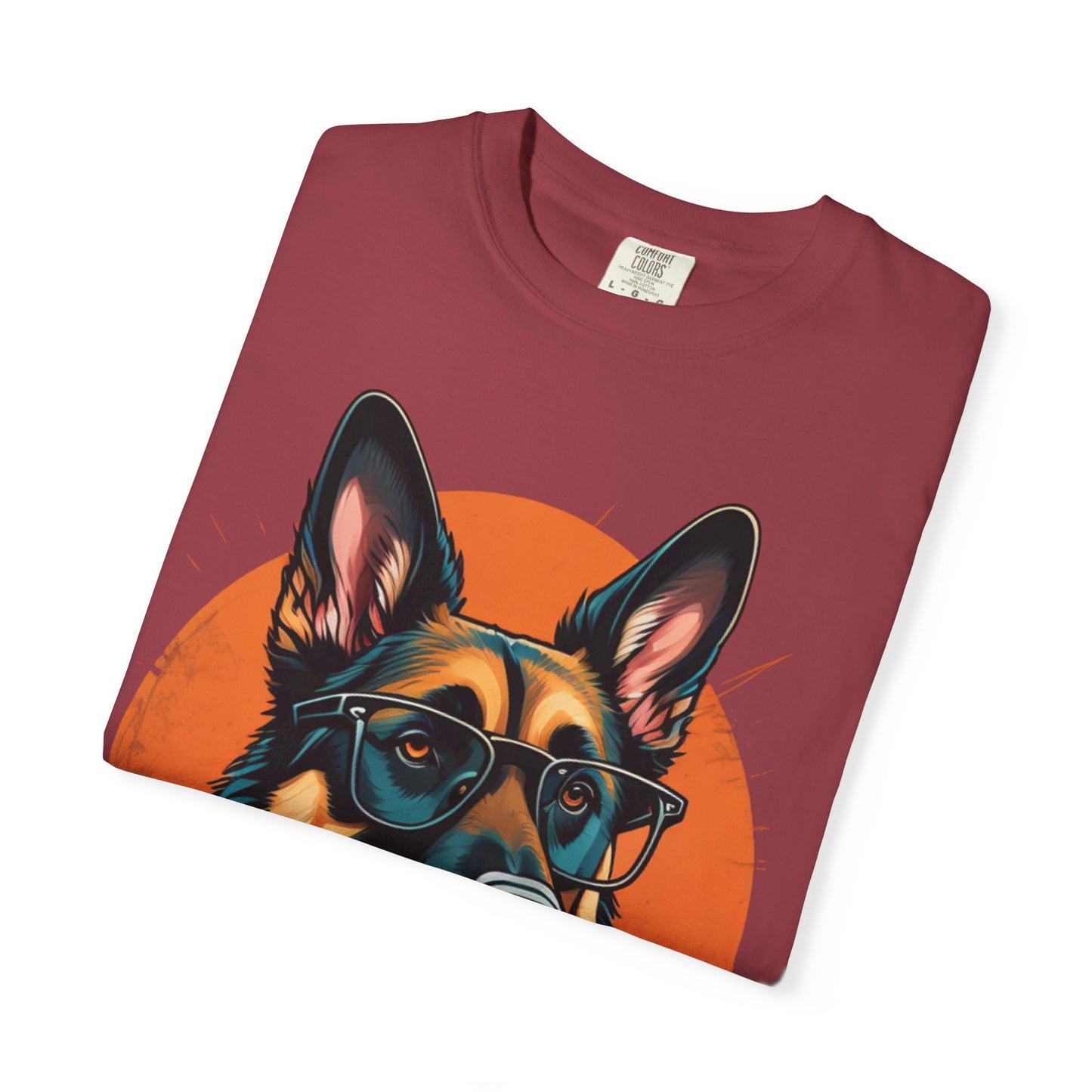 German Shepherd Coffee T-Shirt — Cool Dog Graphic Tee with Sunglasses & Mug