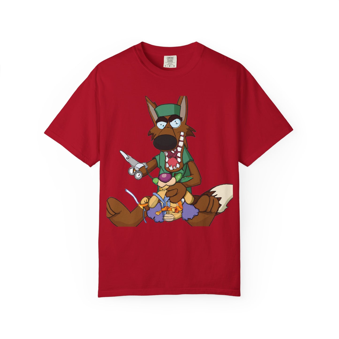 Cartoon Wolf Chef Illustration with 'PLUROUT.com' Backprint