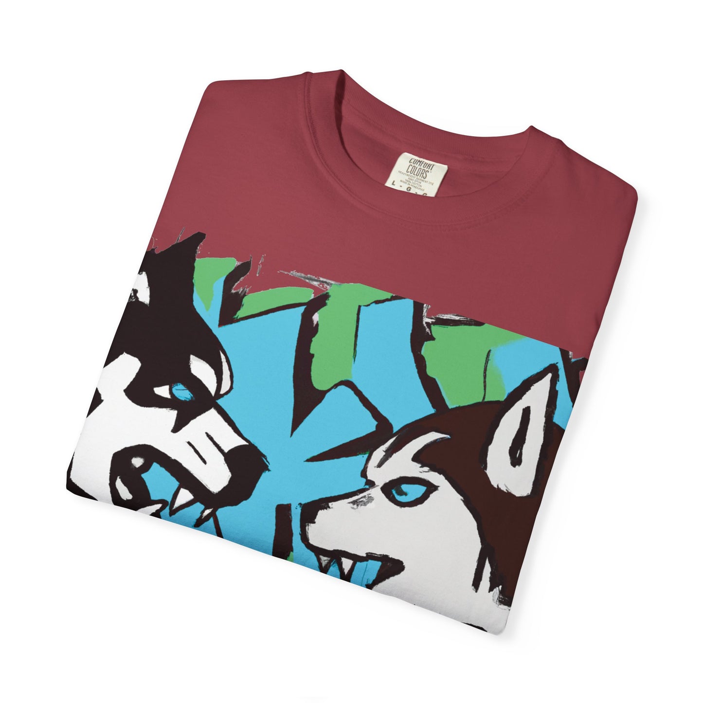 Husky Face Graphic T-Shirt — Bold Siberian Wolf Artwork