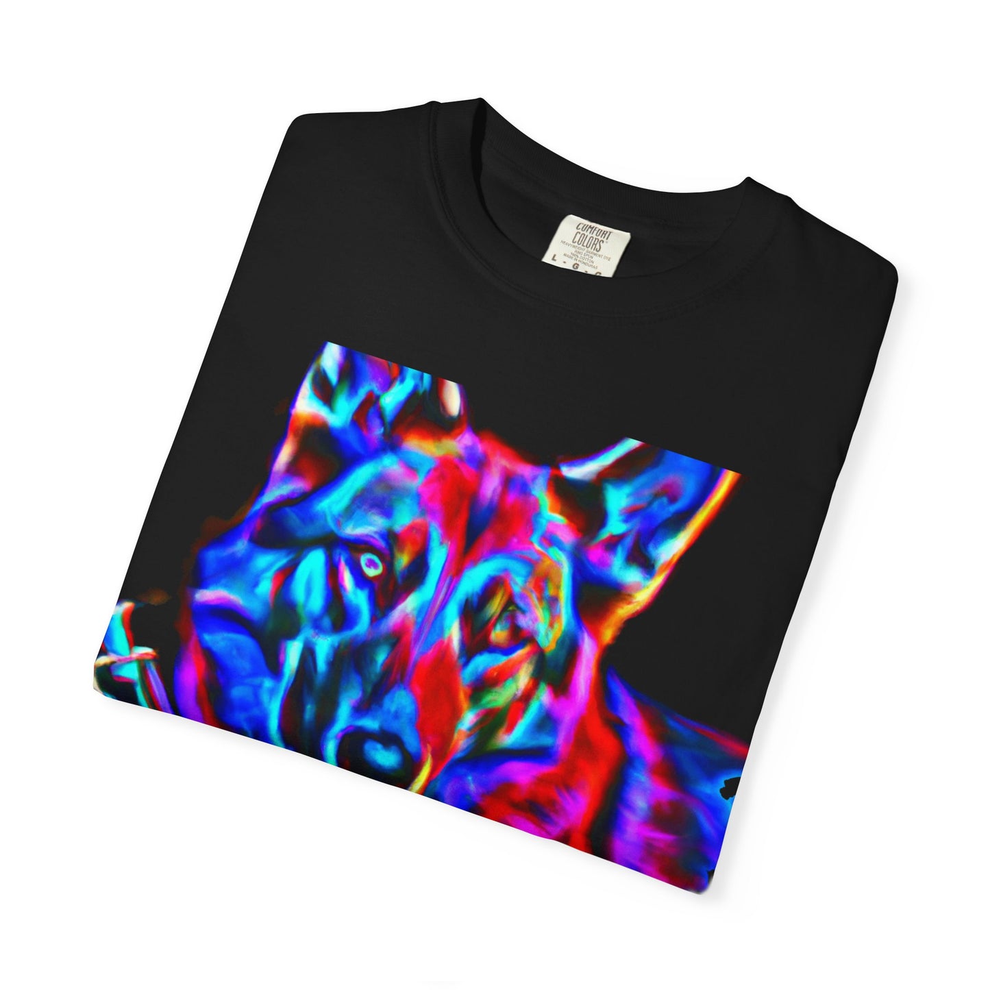 Psychedelic Dog Tee — Colorful German Shepherd Graphic T-Shirt