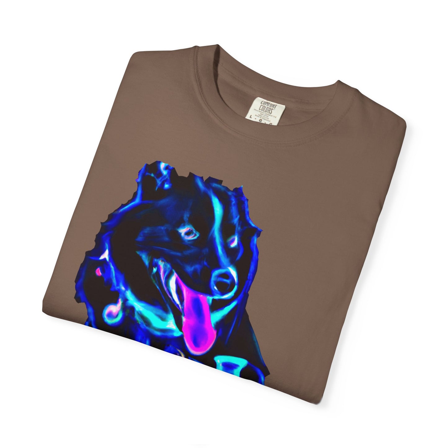 Neon Aura Dog T-Shirt — Vibrant Psychedelic Pup Graphic Tee