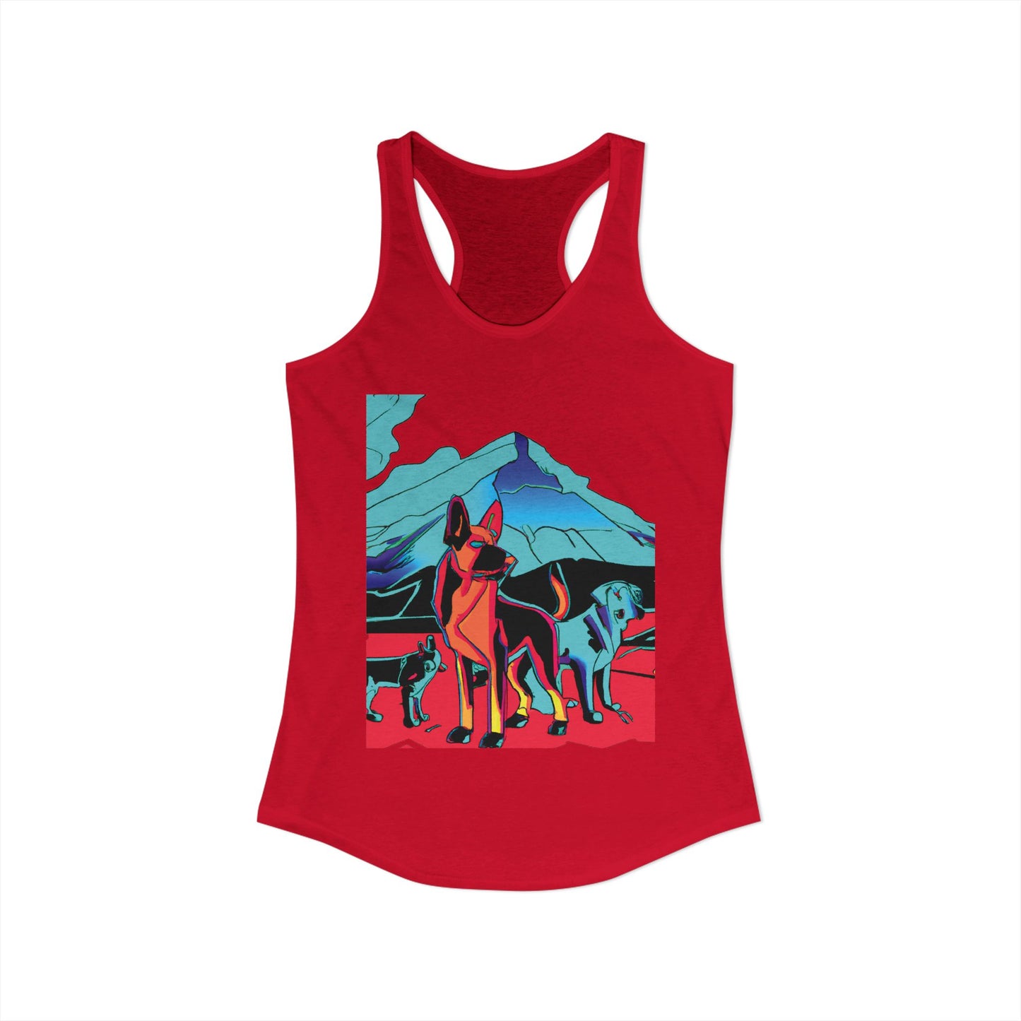 German Shepherd Volcano Pack Racerback Tank