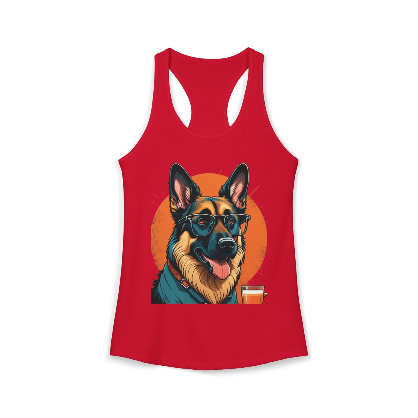 German Shepherd Coffee Love Racerback Tank