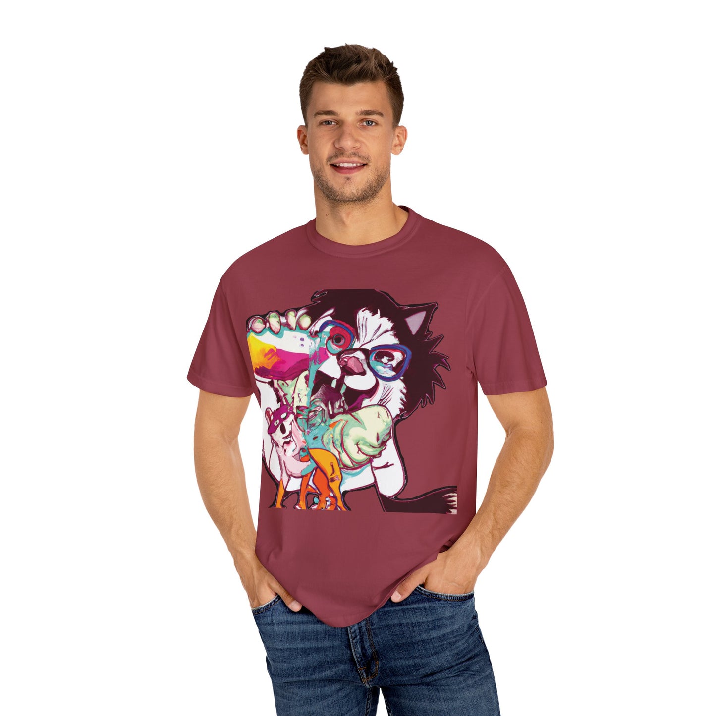 Colorful Punk Cat & Dog Illustration (PlurOut Back Print)