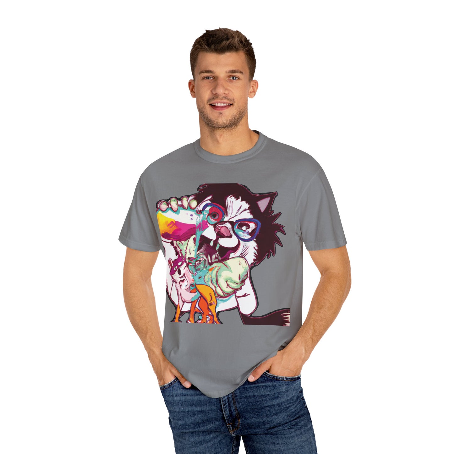 Colorful Punk Cat & Dog Illustration (PlurOut Back Print)