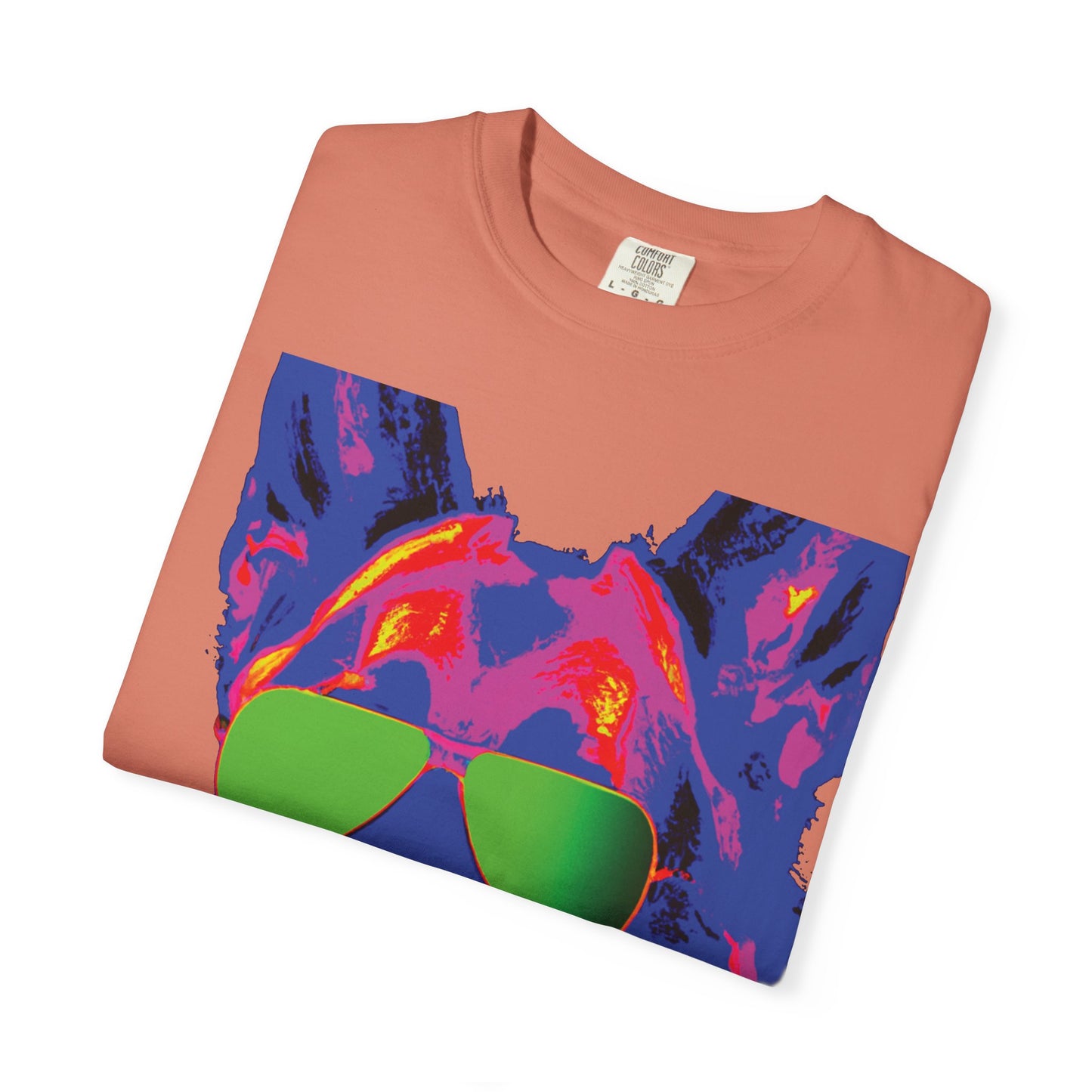 Cool Neon German Shepherd T-Shirt with Sunglasses – Retro Pop Art Dog Tee