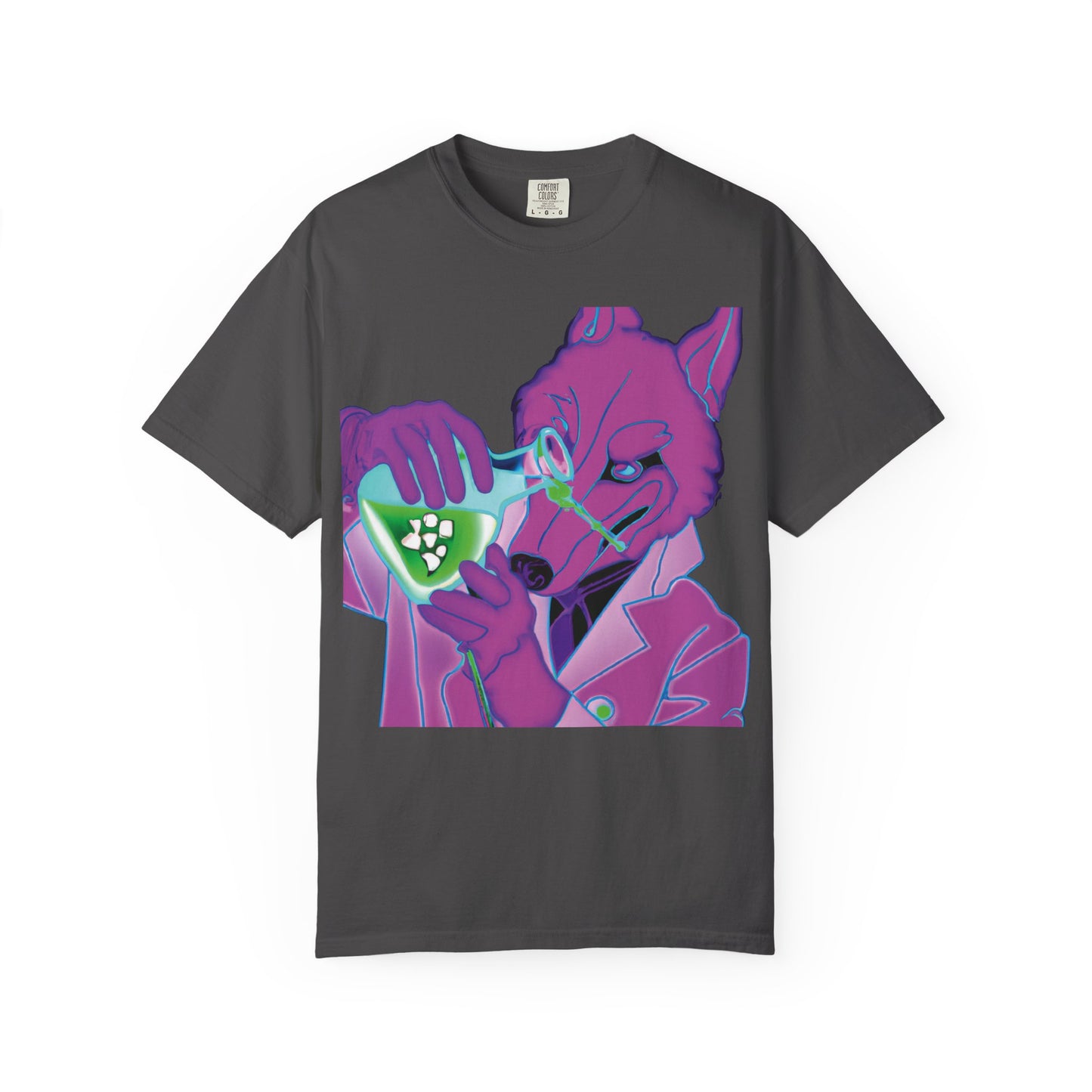 Chemist Fox Graphic T-Shirt — Retro Neon Scientist Design