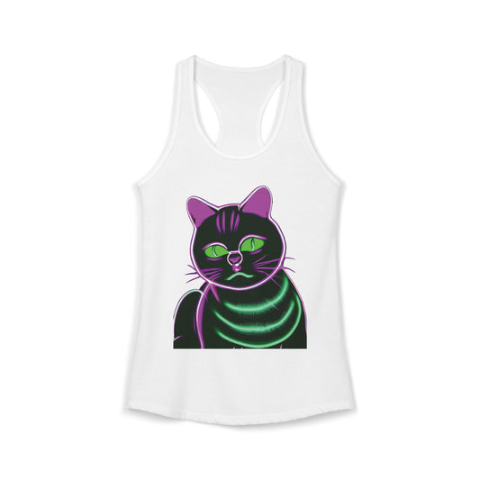 Fat Neon Kitty Racerback Tank