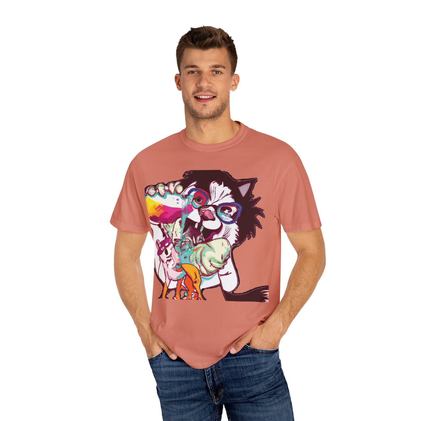 Colorful Punk Cat & Dog Illustration (PlurOut Back Print)