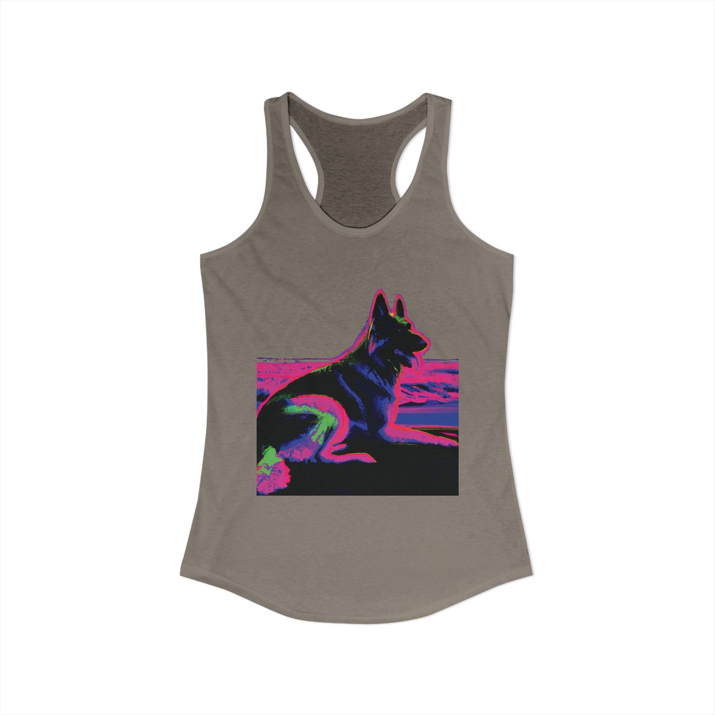 German Shepherd Beach Tank — Women's Racerback "80" Design