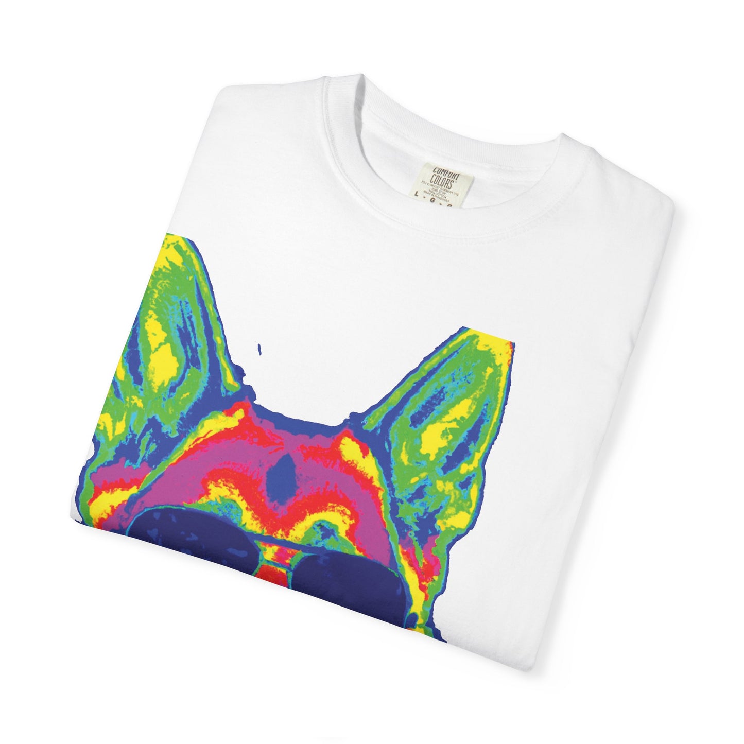 Cool Neon German Shepherd T-Shirt — Sunglasses Dog Graphic Tee
