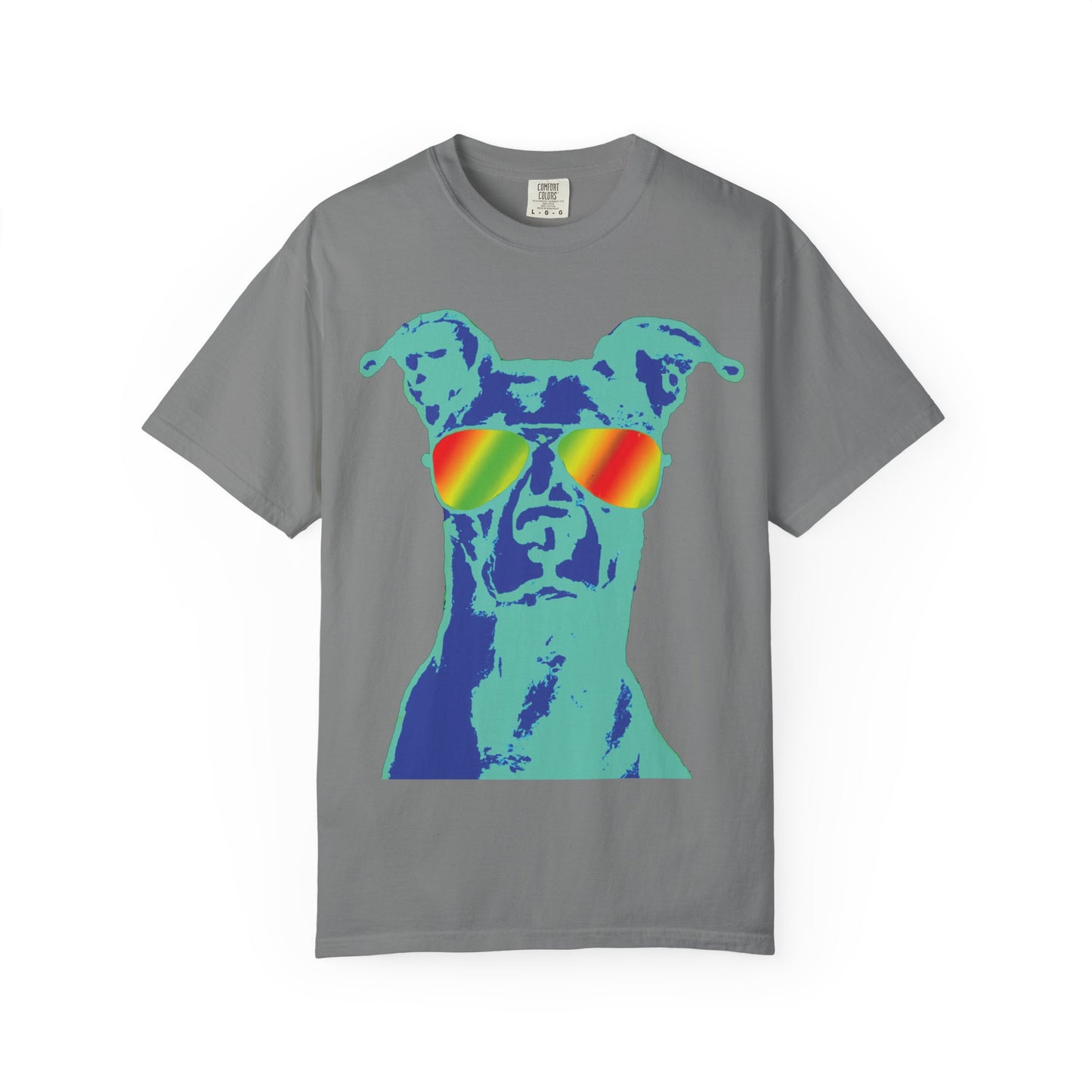 Cool Dog Graphic Tee — Rainbow Sunglasses Pitbull T‑Shirt