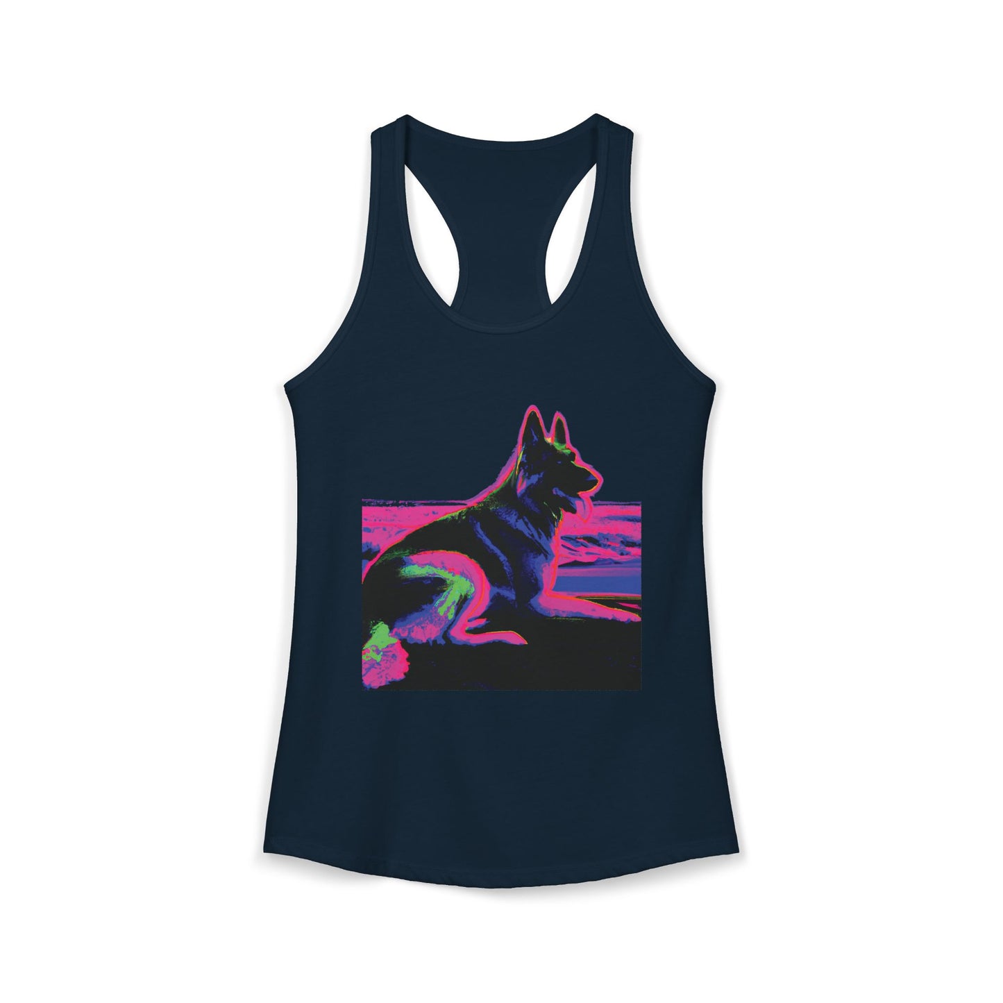 German Shepherd Beach Tank — Women's Racerback "80" Design