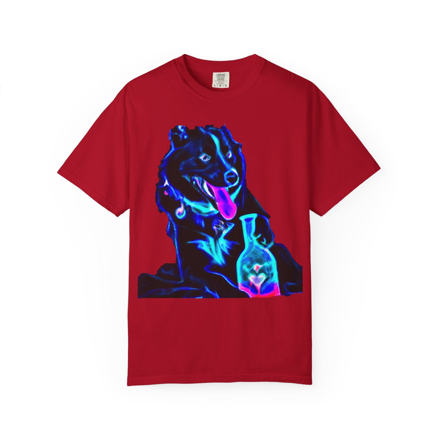 Neon Aura Dog T-Shirt — Vibrant Psychedelic Pup Graphic Tee