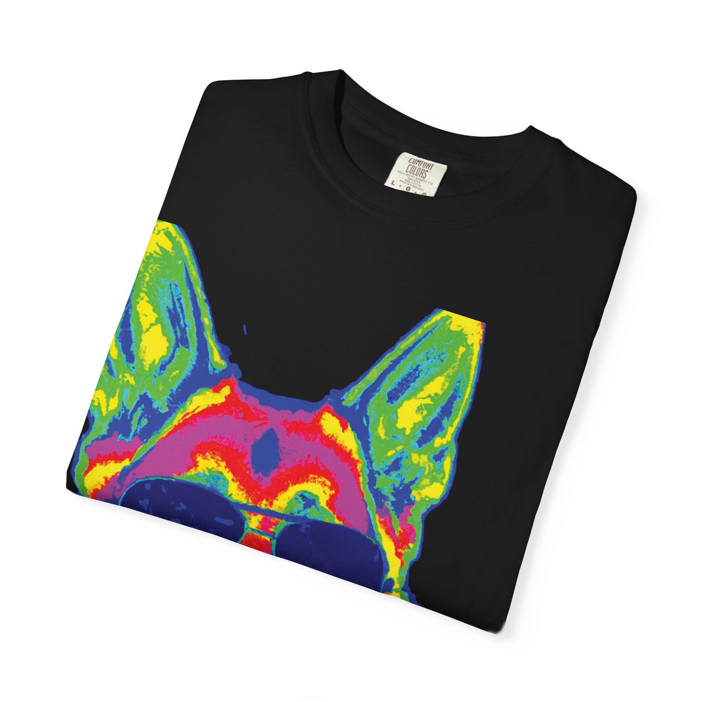 Cool Neon German Shepherd T-Shirt — Sunglasses Dog Graphic Tee