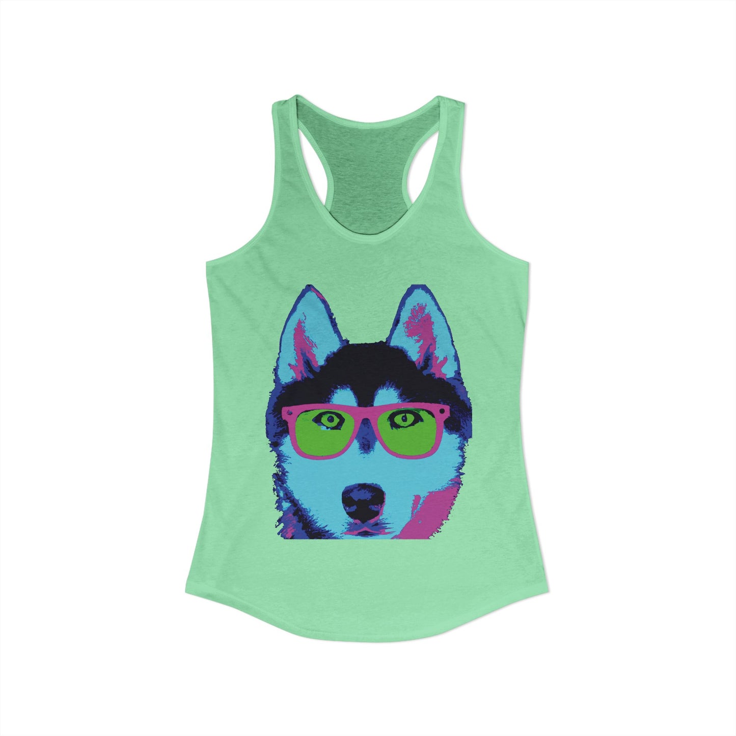 Husky with Cool Glasses Racerback Tank
