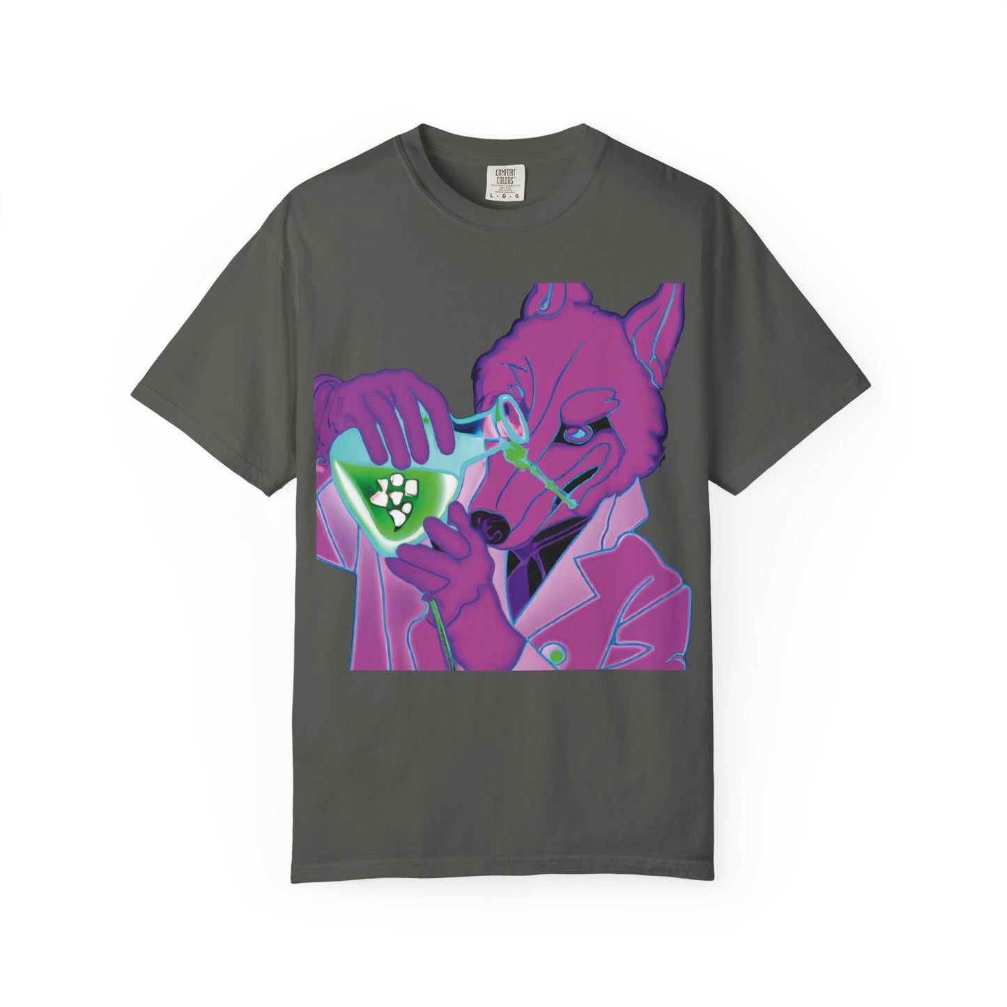 Chemist Fox Graphic T-Shirt — Retro Neon Scientist Design
