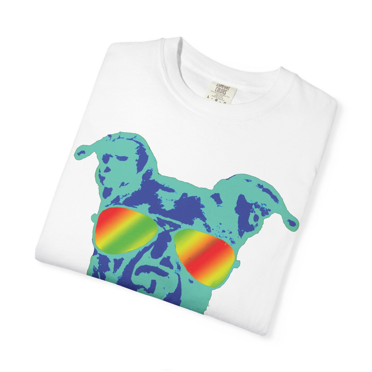 Cool Dog Graphic Tee — Rainbow Sunglasses Pitbull T‑Shirt