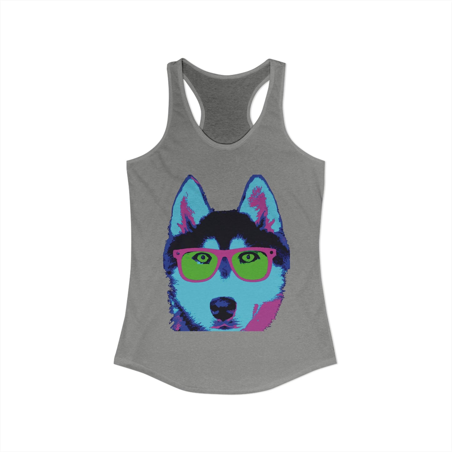 Husky with Cool Glasses Racerback Tank