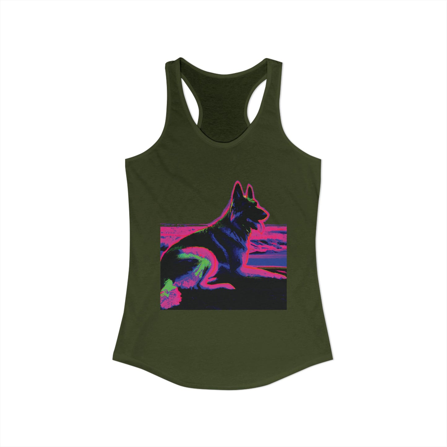 German Shepherd Beach Tank — Women's Racerback "80" Design