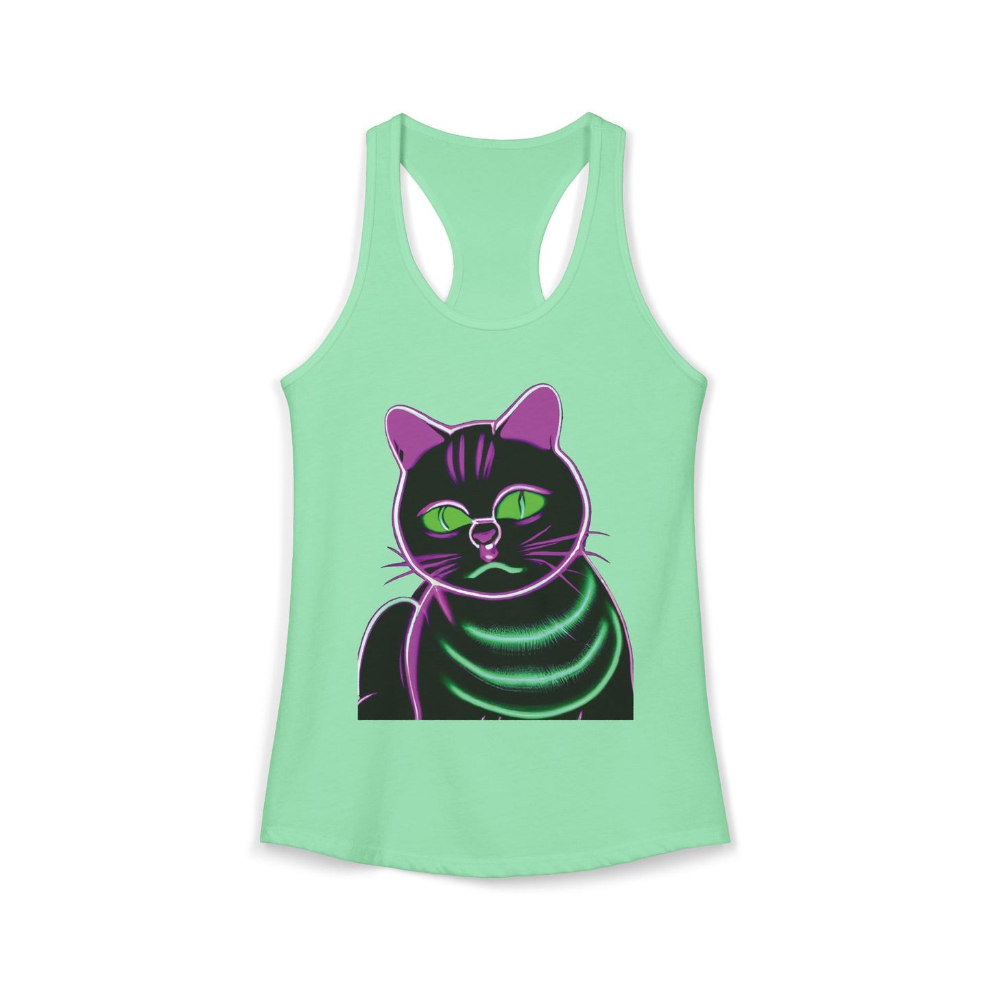 Fat Neon Kitty Racerback Tank