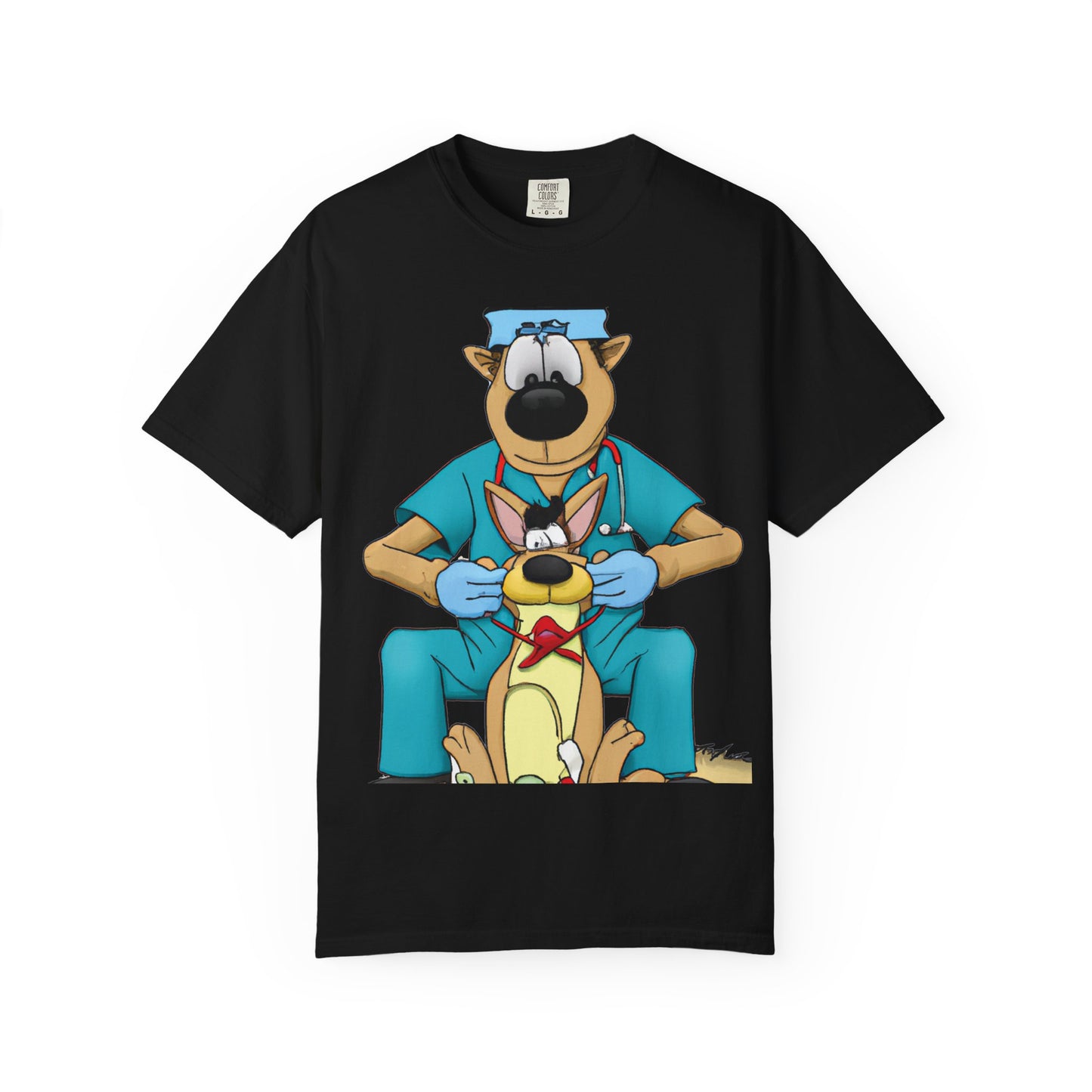 Dog Vet Cartoon T-Shirt — Cute Veterinary Surgeon Graphic Tee