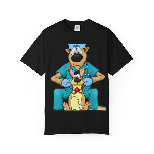 Dog Vet Cartoon T-Shirt — Cute Veterinary Surgeon Graphic Tee