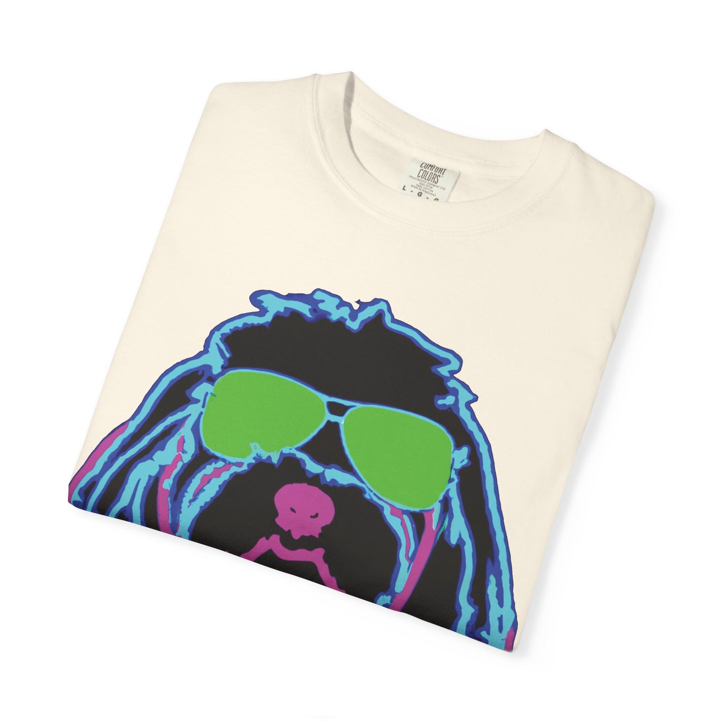 Retro Neon Dog T-Shirt — Cool Pup Sunglasses Graphic Tee