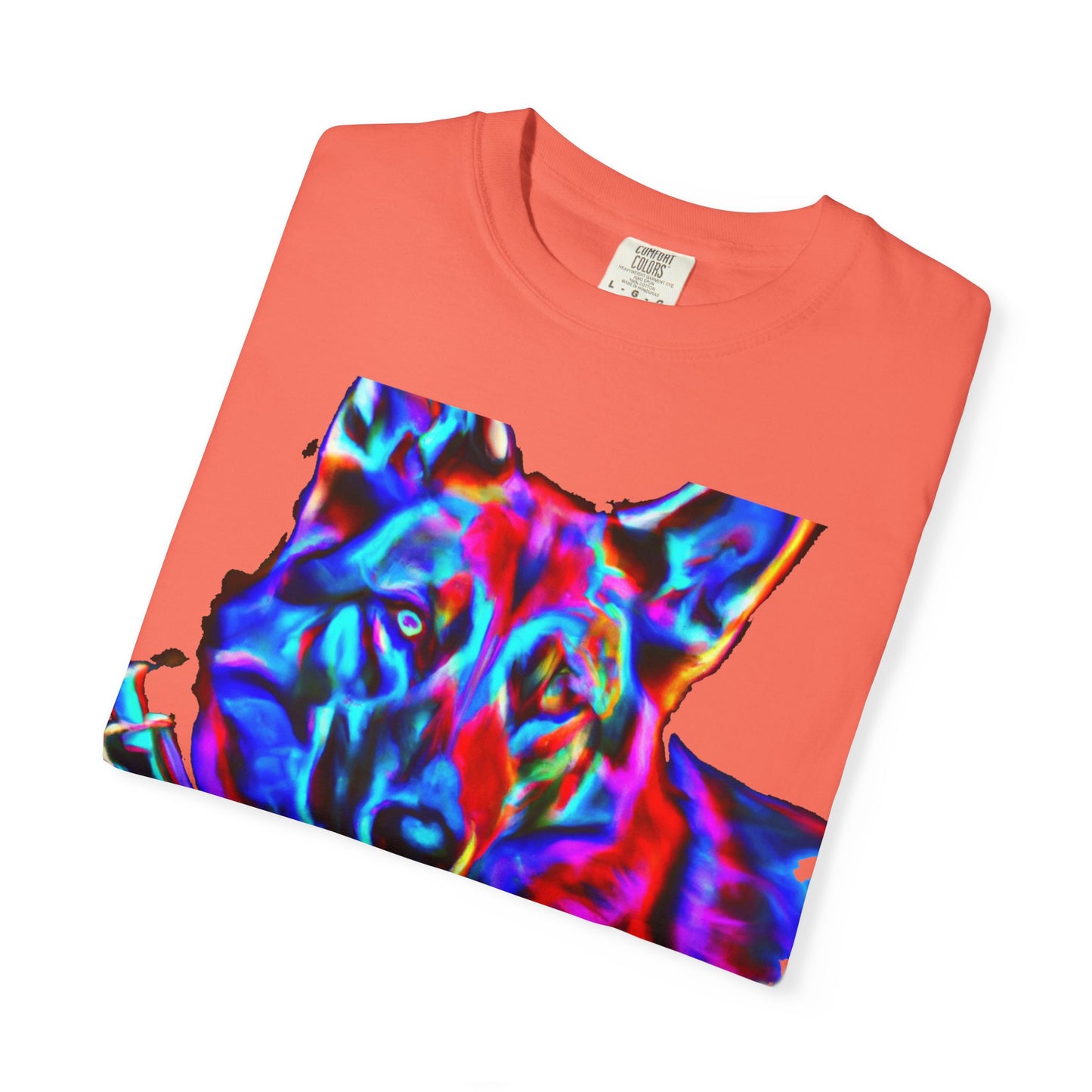Psychedelic Dog Tee — Colorful German Shepherd Graphic T-Shirt