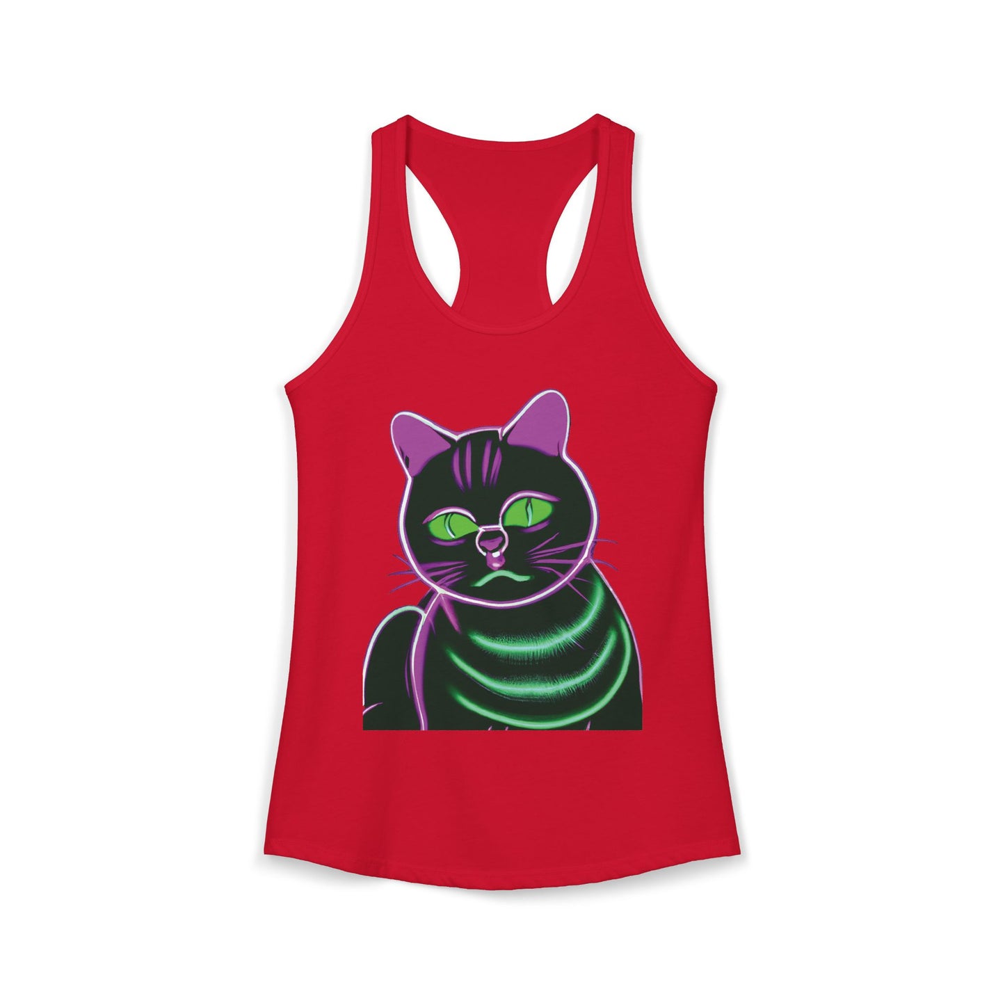 Fat Neon Kitty Racerback Tank