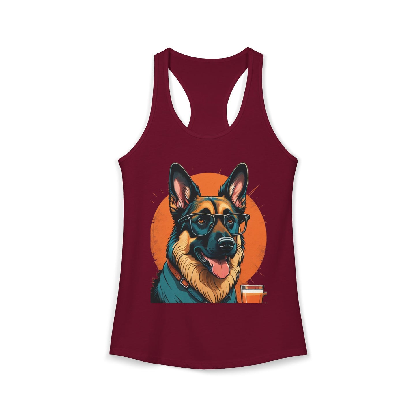 German Shepherd Coffee Love Racerback Tank