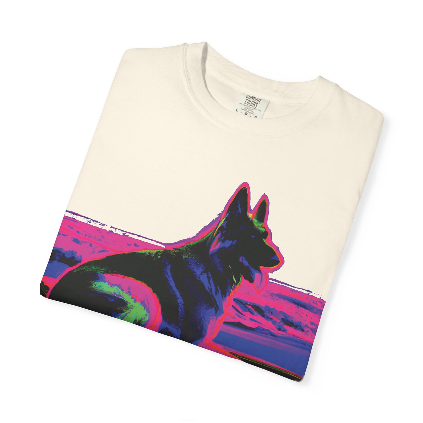 German Shepherd Sunset T-Shirt — Neon Pop Dog Graphic Tee