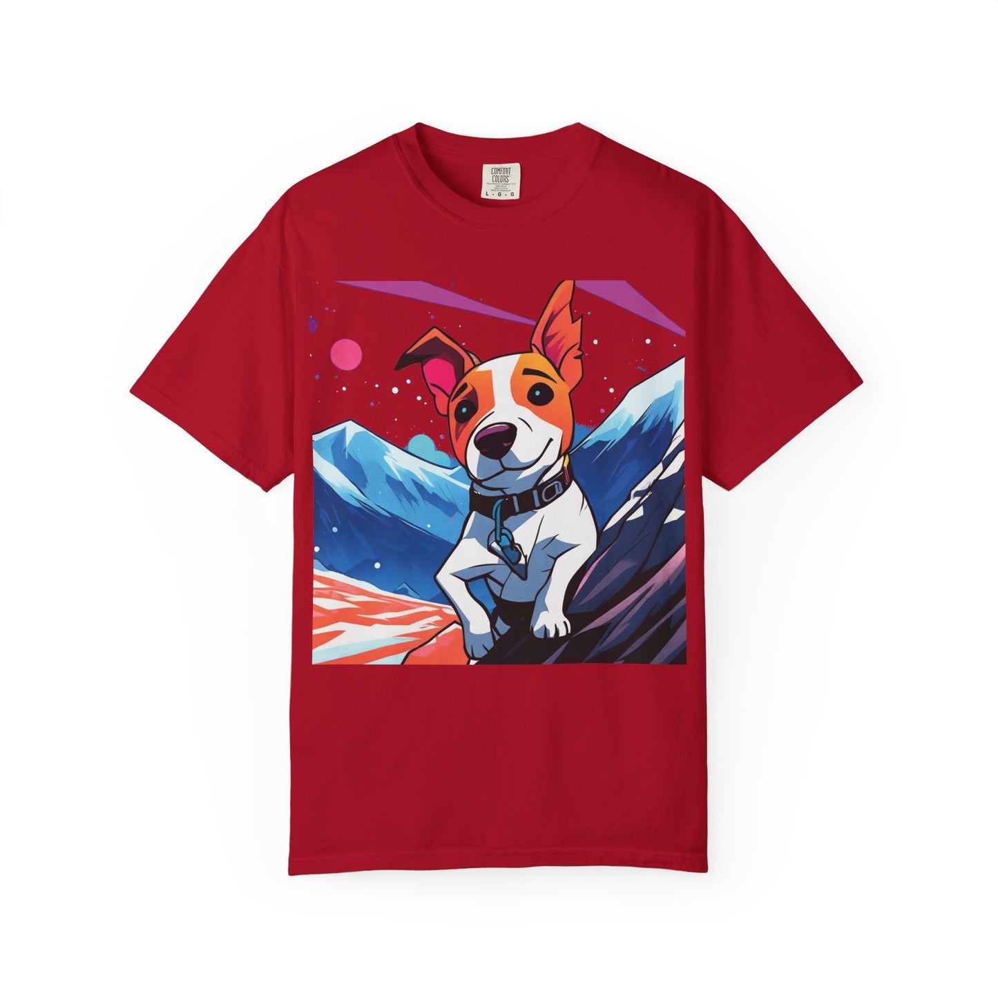 Jack Russell Adventure Tee — Colorful Mountain Dog Graphic T-Shirt