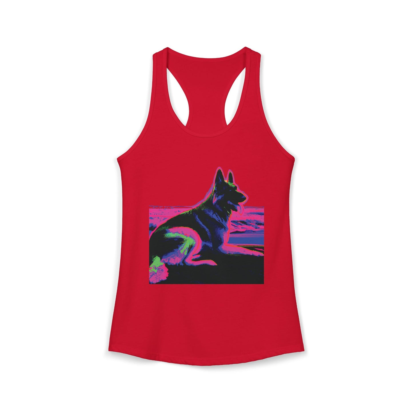 German Shepherd Beach Tank — Women's Racerback "80" Design