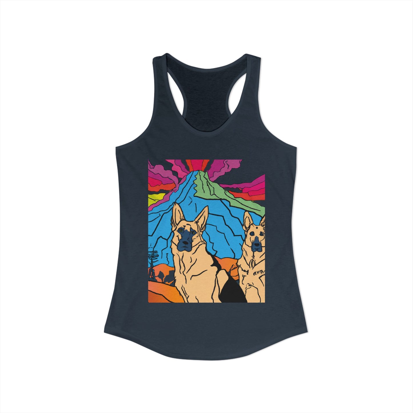 German Shepherd Volcano "Uh Oh" Racerback Tank