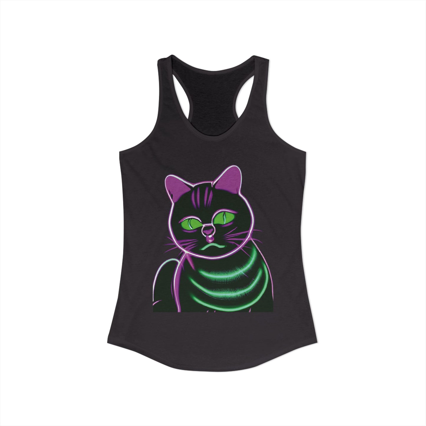 Fat Neon Kitty Racerback Tank