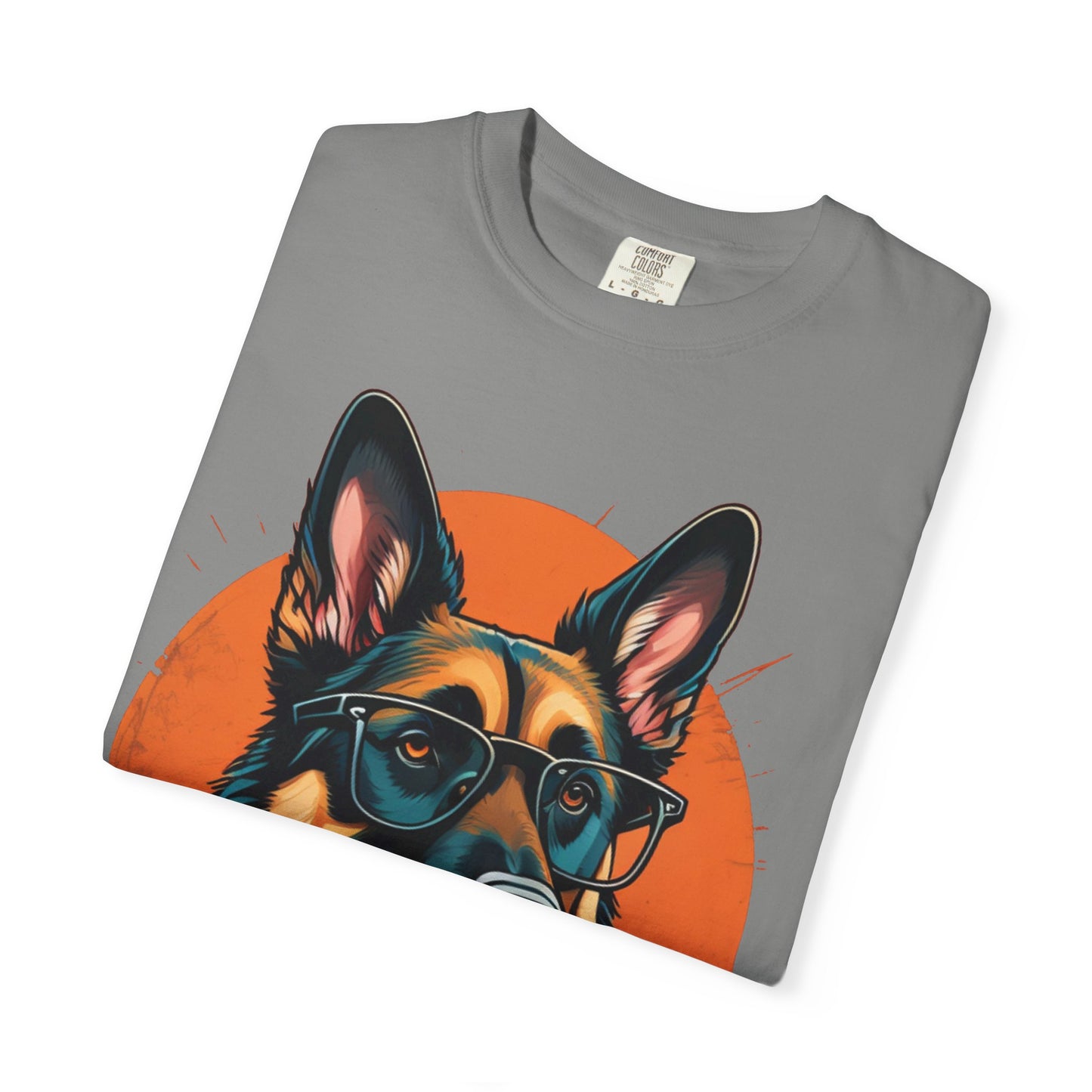 German Shepherd Coffee T-Shirt — Cool Dog Graphic Tee with Sunglasses & Mug