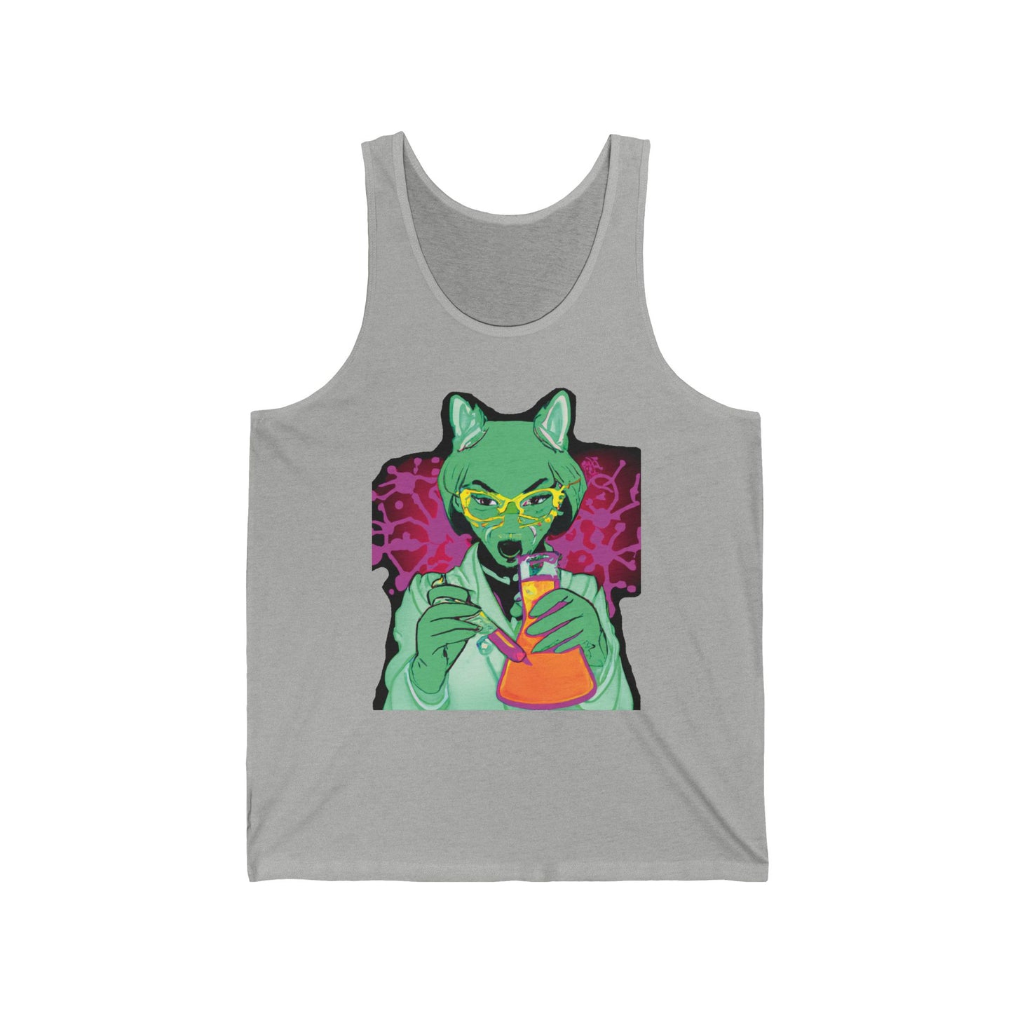 Neon Cat Chemist Graphic Tank
