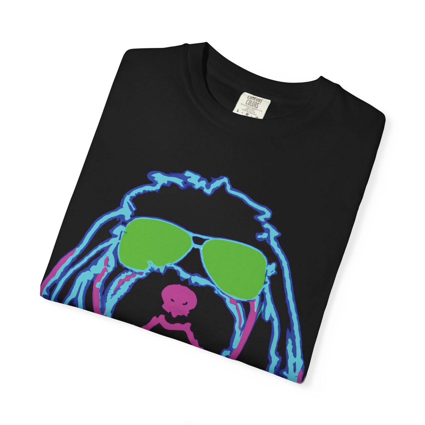 Retro Neon Dog T-Shirt — Cool Pup Sunglasses Graphic Tee