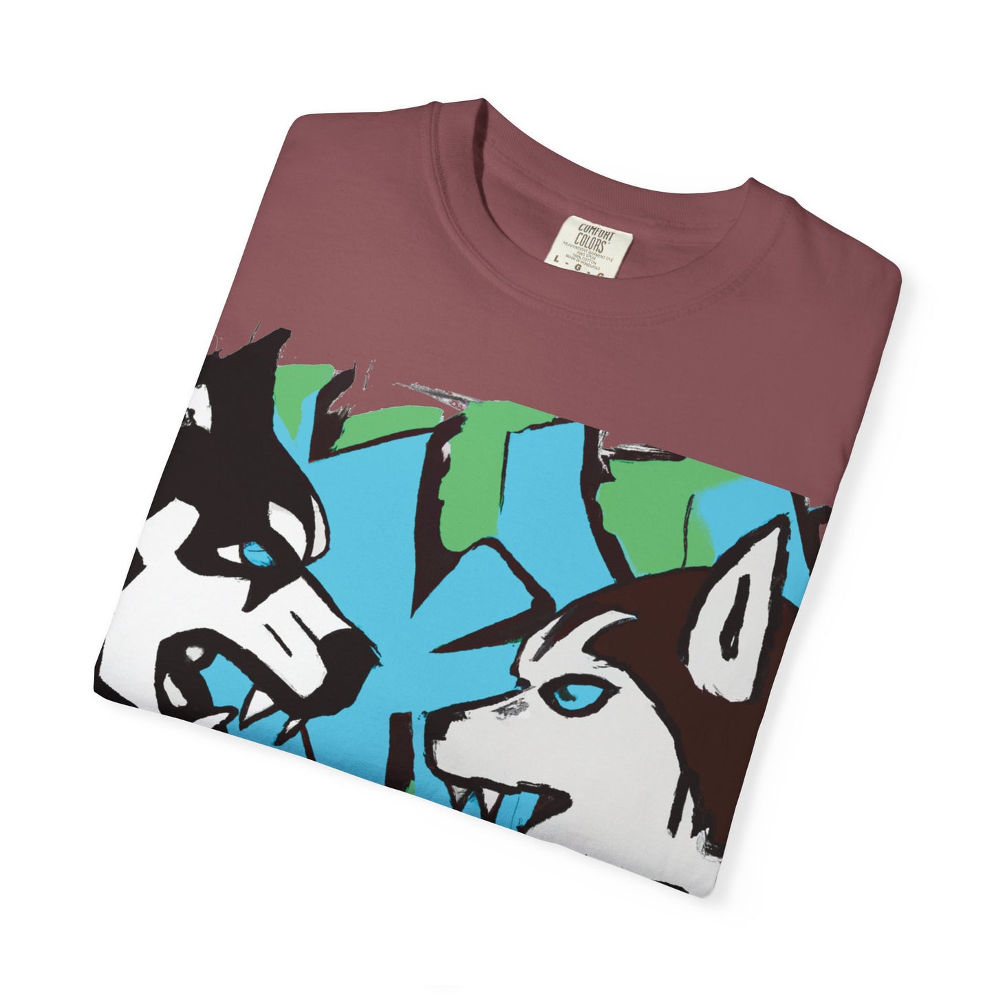 Husky Face Graphic T-Shirt — Bold Siberian Wolf Artwork