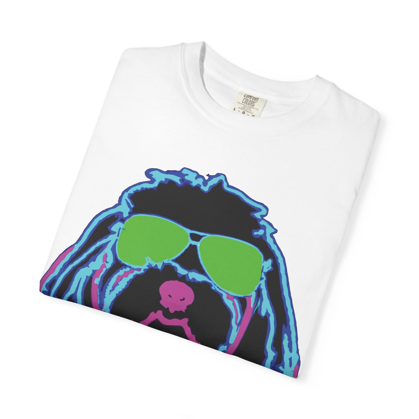 Retro Neon Dog T-Shirt — Cool Pup Sunglasses Graphic Tee