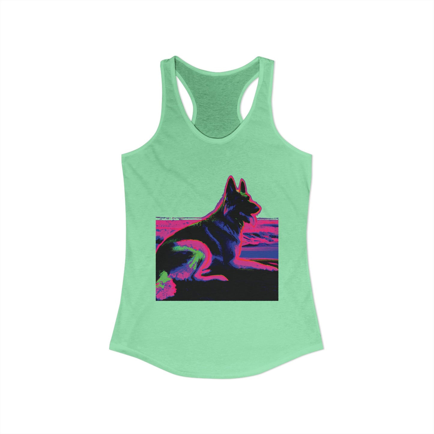 German Shepherd Beach Tank — Women's Racerback "80" Design