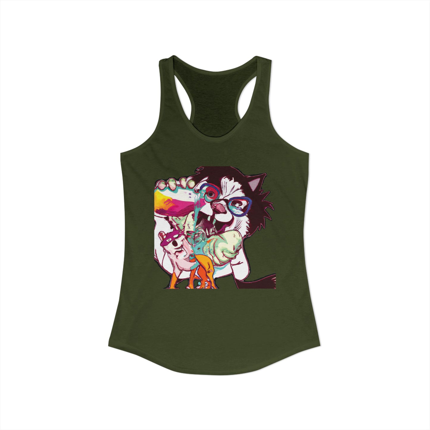 Derpy Dog Pop Art Racerback Tank